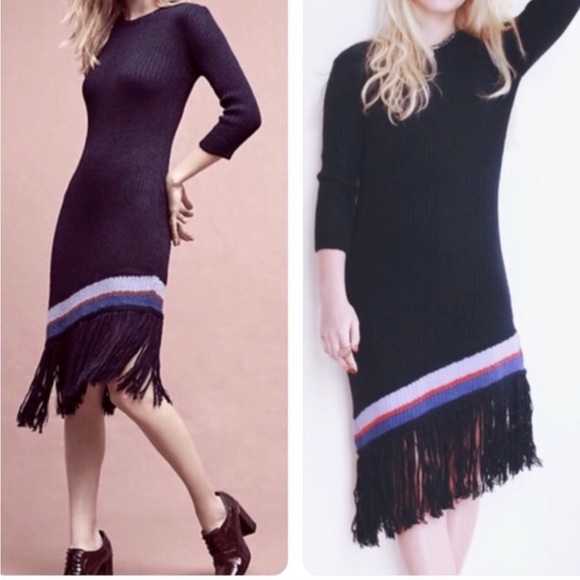 Anthropologie harare Dresses & Skirts - Anthropologie Harare Fringe Midi Sweater Dress